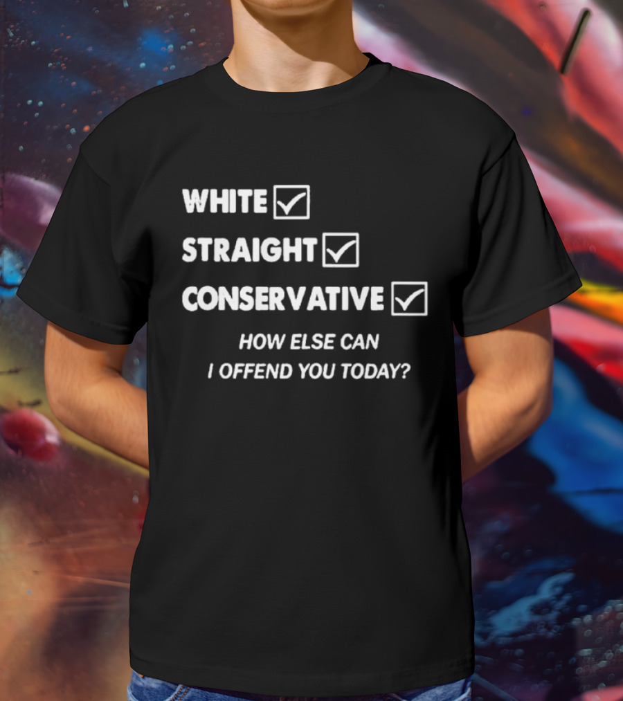 White Straight Conservative How Else Can I Offend You Today T-Shirt