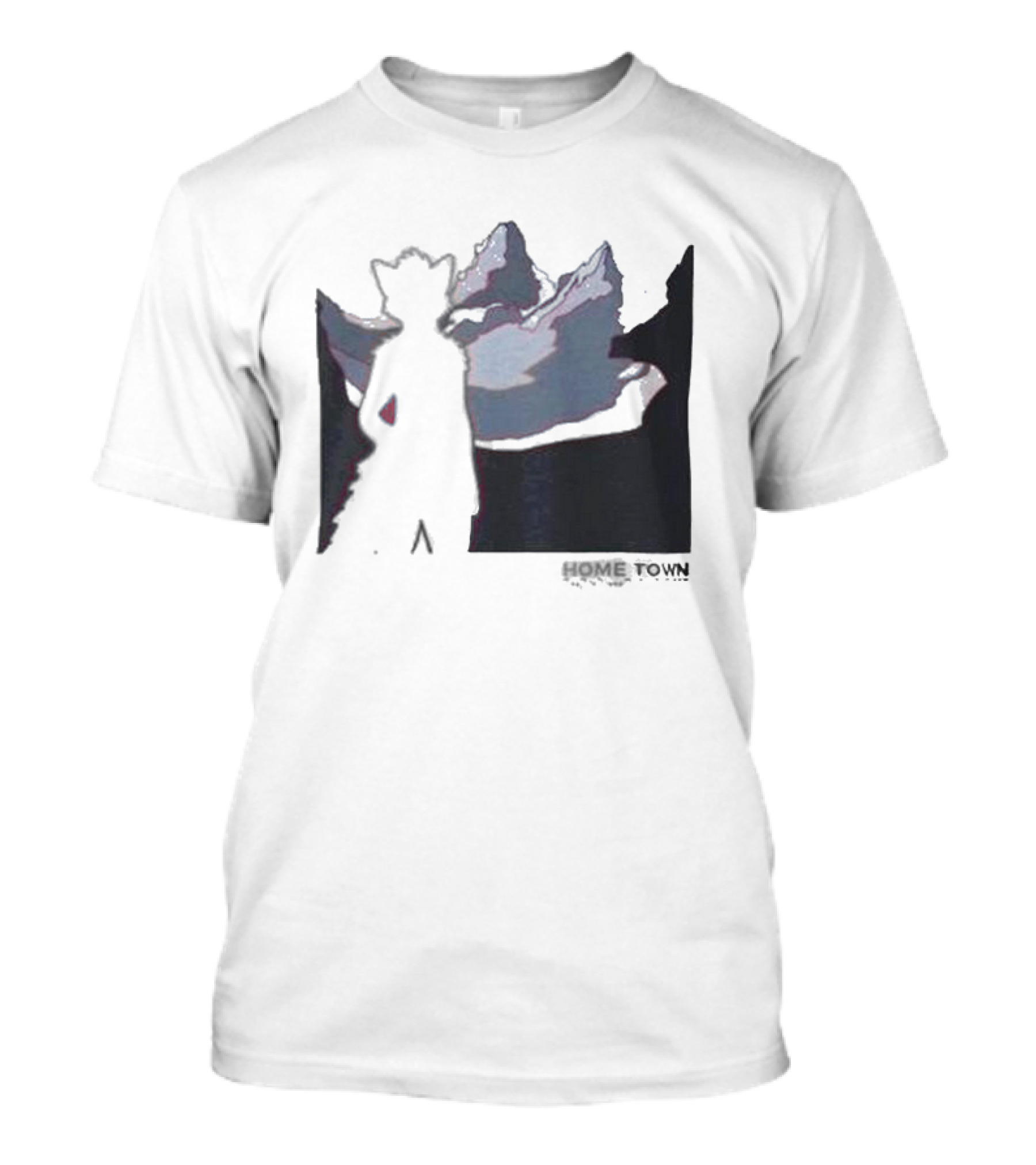 The Fox Nest Store Home Town Silhouette With Mountains Background T-Shirt