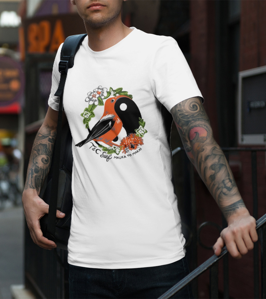 T&C Surf Mauka To Makai Bird Floral Yin Yang T-Shirt