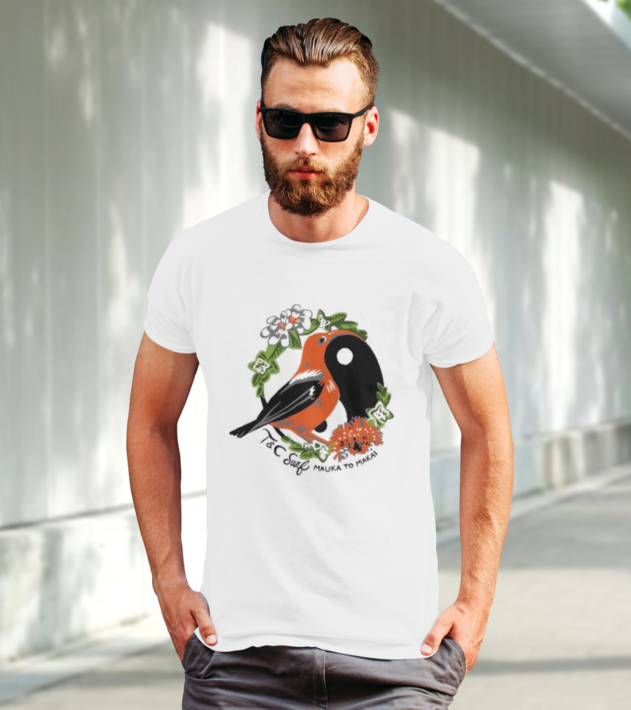 T&C Surf Mauka To Makai Bird Floral Yin Yang T-Shirt