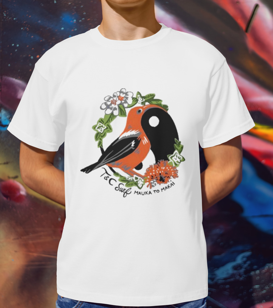 T&C Surf Mauka To Makai Bird Floral Yin Yang T-Shirt