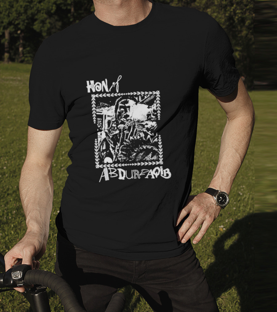 Hanif Abdurraqib Vibrant Monochrome Portrait With Ornamental Border T-Shirt