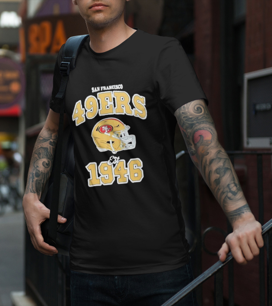 San Francisco 49ers Est 1946 Aleali May Helmet T-Shirt