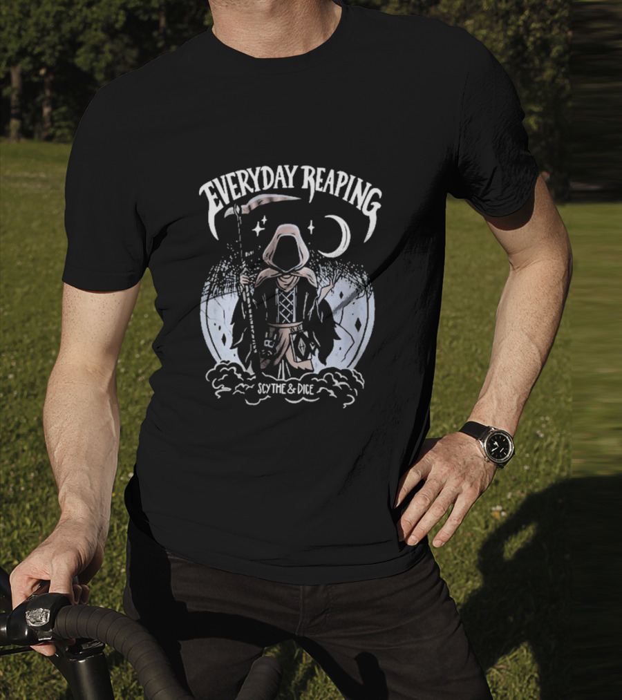 Everyday Reaping Scythe And Dice Moon Cloak T-Shirt