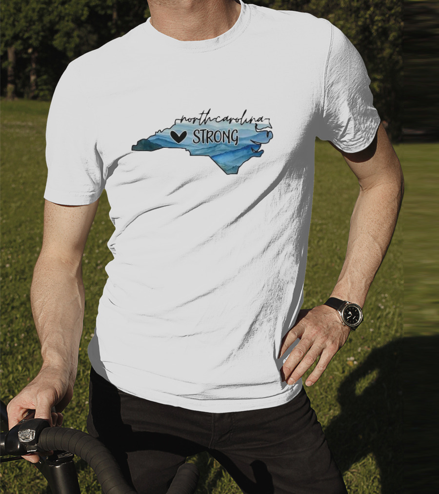 North Carolina Strong Heart Map T-Shirt