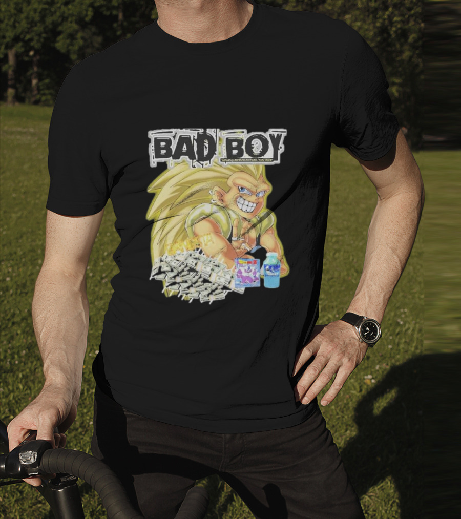 BAD BOY Sparking 2 Gotenks With Money And Blue Drink T-Shirt