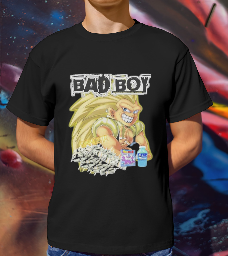 BAD BOY Sparking 2 Gotenks With Money And Blue Drink T-Shirt