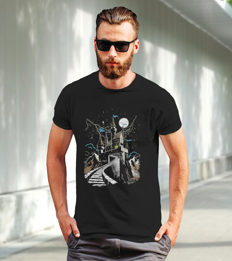 Dark Keep Moonlit Castle Vintage Intotheam T-Shirt