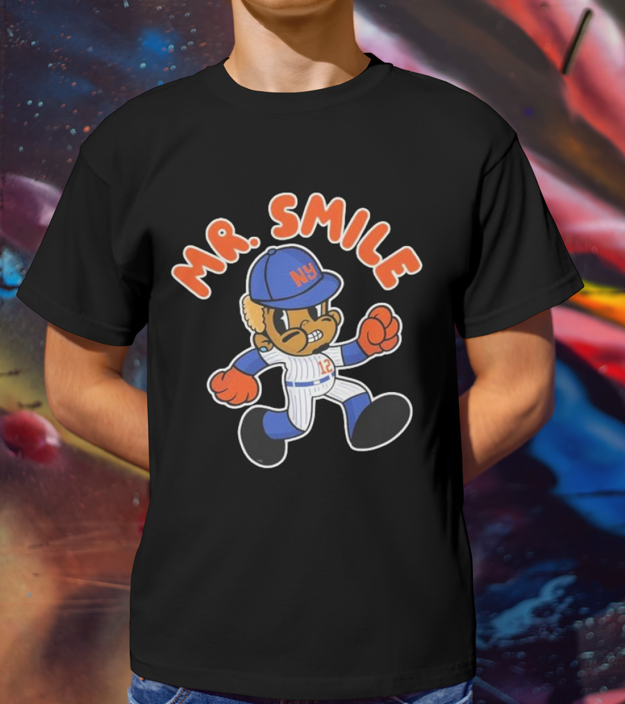 Francisco Lindor Mr. Smile NY Baseball Cartoon Character T-Shirt