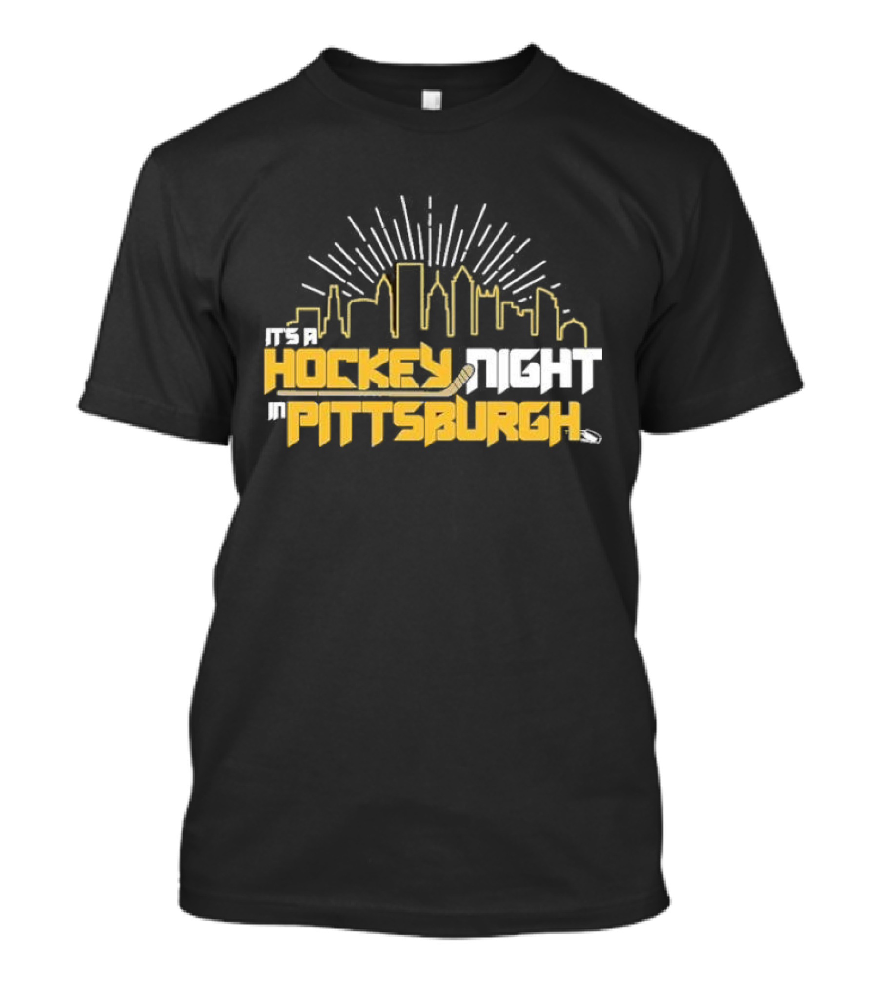 It's A Hockey Night In Pittsburgh Yinz Skyline T-Shirt