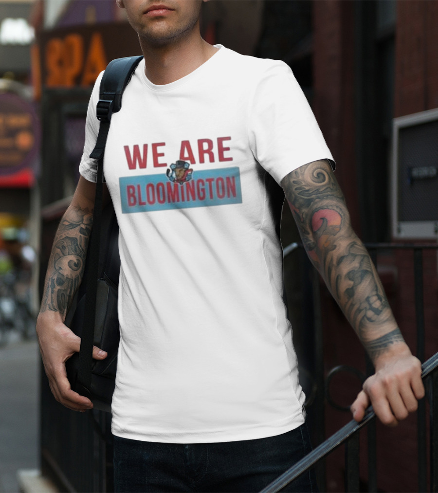 We Are Bloomington Bison State Teddy Bear Emblem T-Shirt