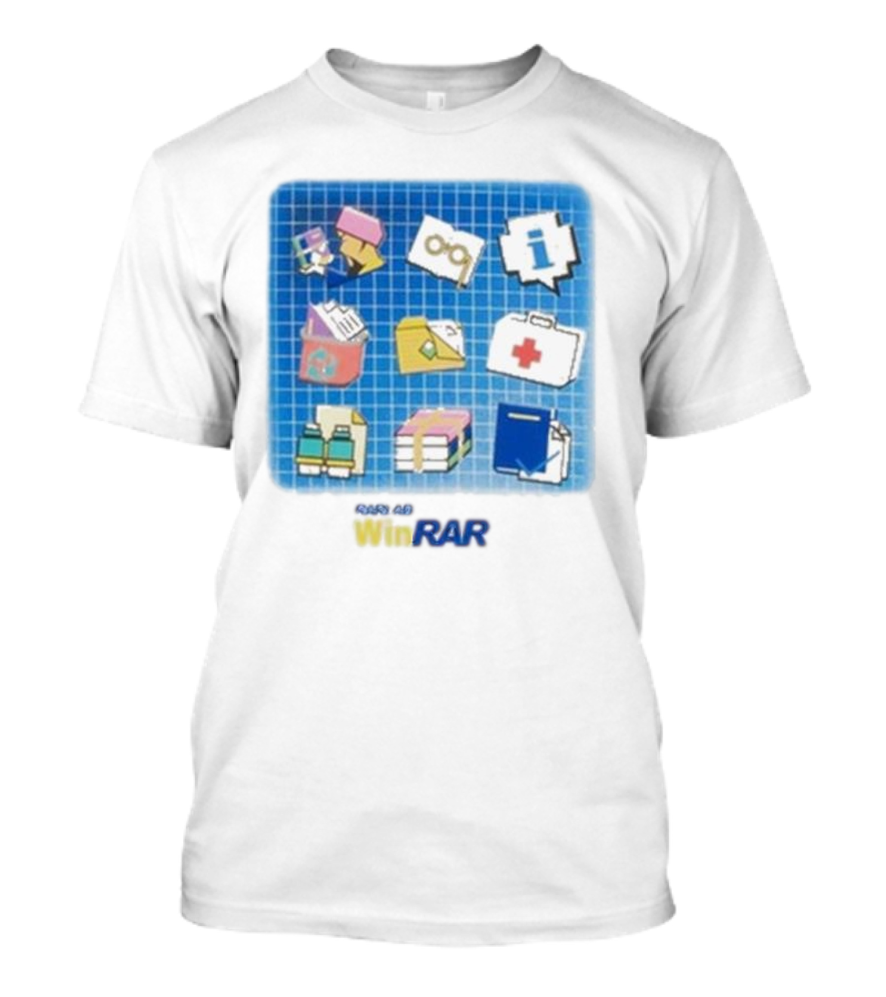 WinRAR Software Update Icon Grid With Colorful Symbols T-Shirt