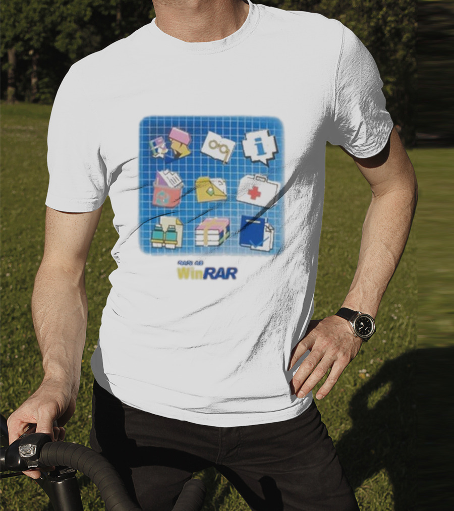 WinRAR Software Update Icon Grid With Colorful Symbols T-Shirt