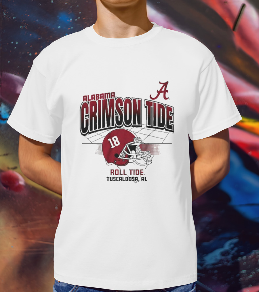 Alabama Crimson Tide Roll Tide Tuscaloosa AL Helmet 18 Football Grid T-Shirt