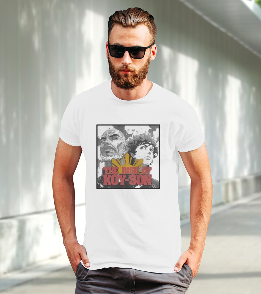 The Rise Of Koy-Son Jo Koy Anime Style Featuring Bold Portraits And Yellow Sun T-Shirt