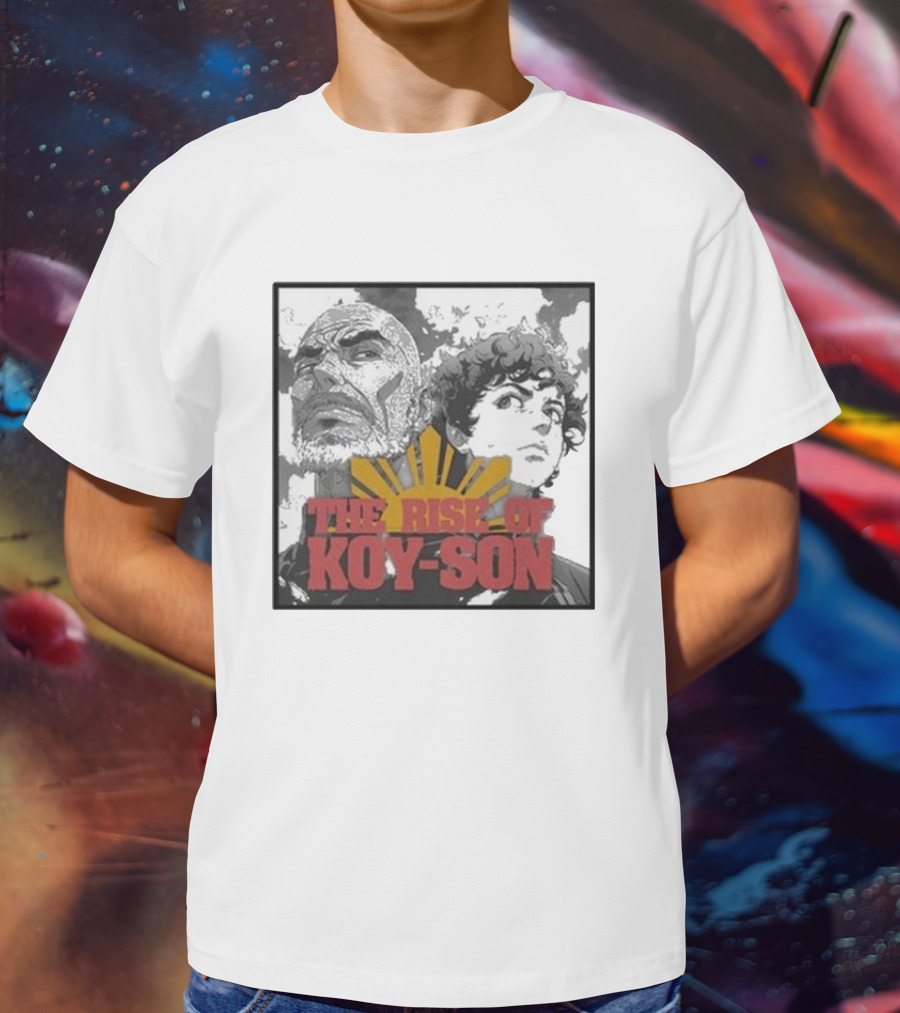 The Rise Of Koy-Son Jo Koy Anime Style Featuring Bold Portraits And Yellow Sun T-Shirt