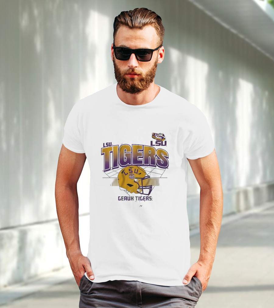 LSU Tigers Geaux Tigers Football Helmet Baton Rouge LA Grid T-Shirt