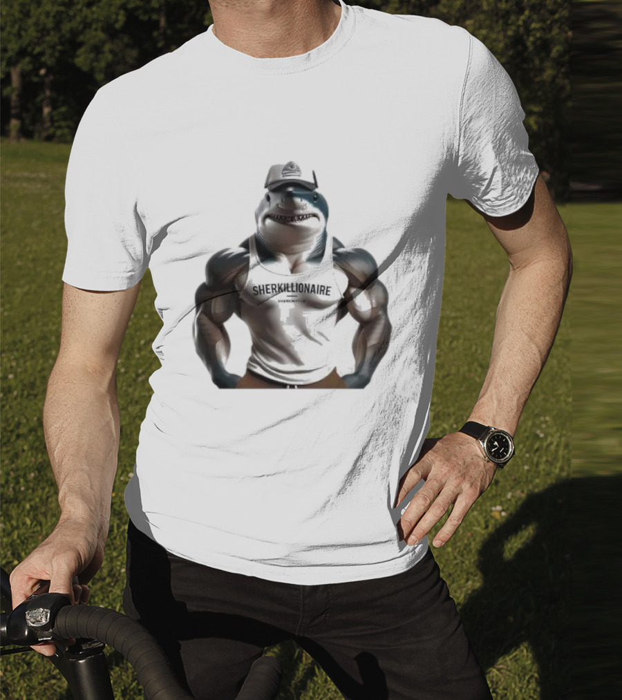 Muscular Shark Sherkillionaire Shirtless Body And Cap T-Shirt