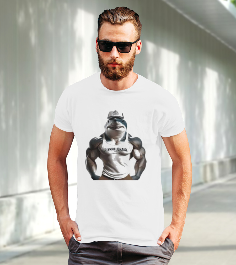 Muscular Shark Sherkillionaire Shirtless Body And Cap T-Shirt