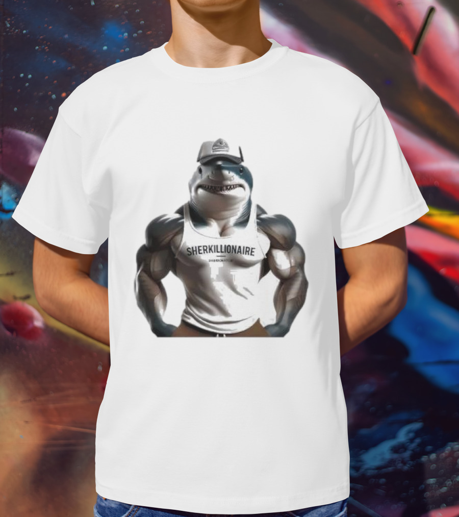 Muscular Shark Sherkillionaire Shirtless Body And Cap T-Shirt