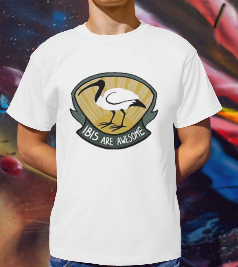 Bridget Farmer Ibis Are Awesome Emblem T-Shirt