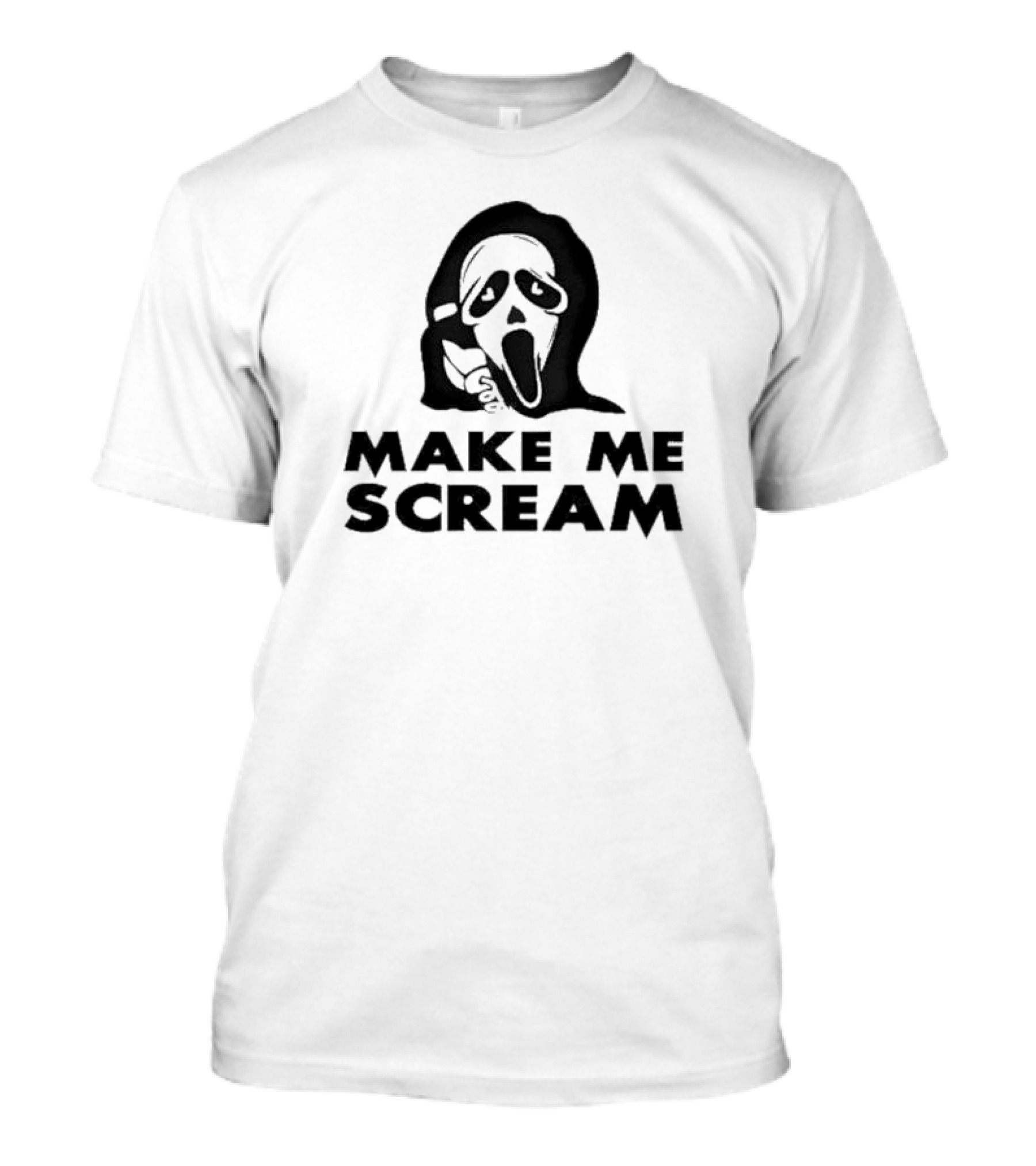 Self Proclaimed Store Ghostface Make Me Scream Horror Mask T-Shirt