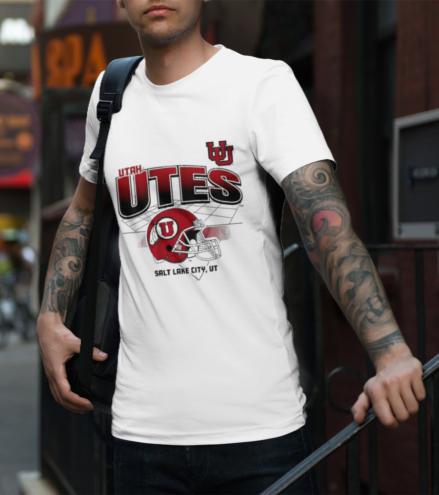 Utah Utes Football Helmet Salt Lake City UT Grid T-Shirt