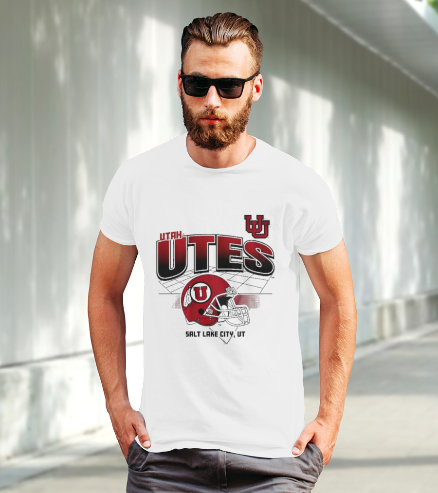 Utah Utes Football Helmet Salt Lake City UT Grid T-Shirt
