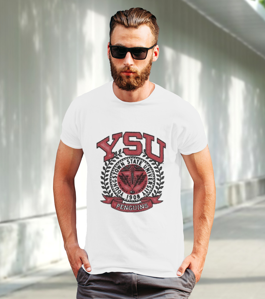 Youngstown Clothing Co Youngstown State University 1908 YSU Penguins Crest T-Shirt