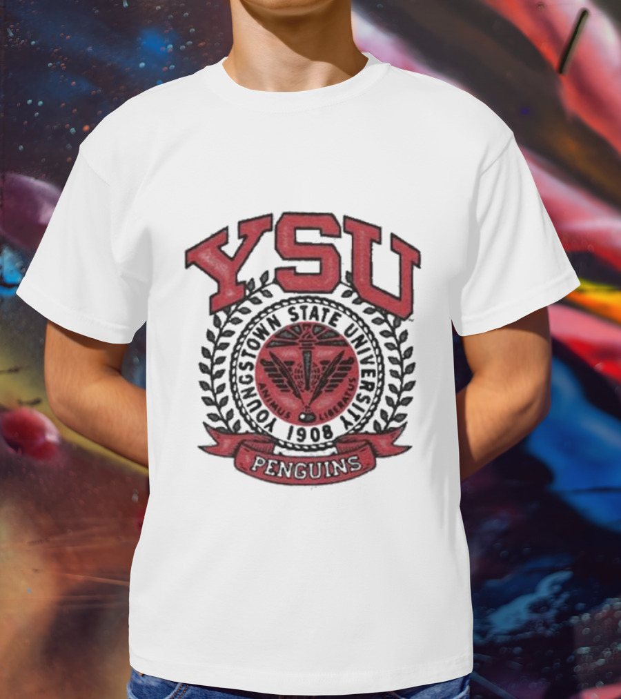 Youngstown Clothing Co Youngstown State University 1908 YSU Penguins Crest T-Shirt