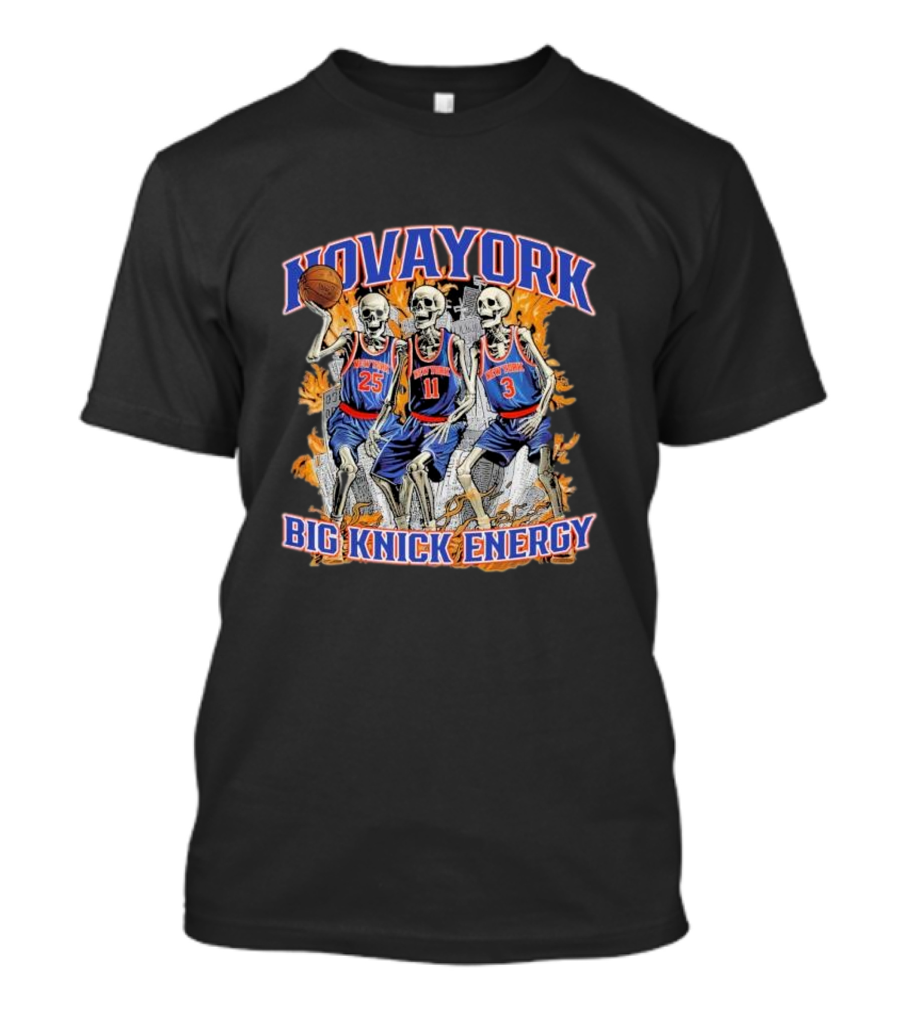 Nova York Big Knick Energy Skeleton Basketball Trio T-Shirt