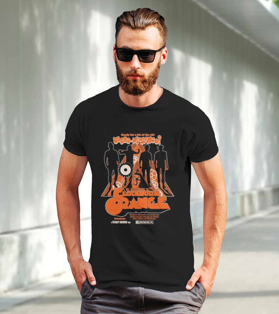 Ready For A Bit Of The Old Ultra-Violence Clockwork Orange Silhouettes Stanley Kubrick Retro Pullover T-Shirt