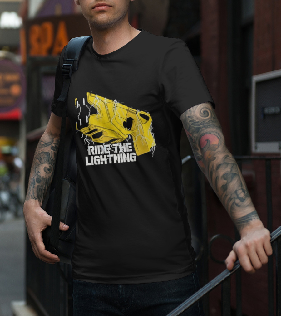 Ride The Lightning CBC Yellow Gun With Electric Bolts T-Shirt