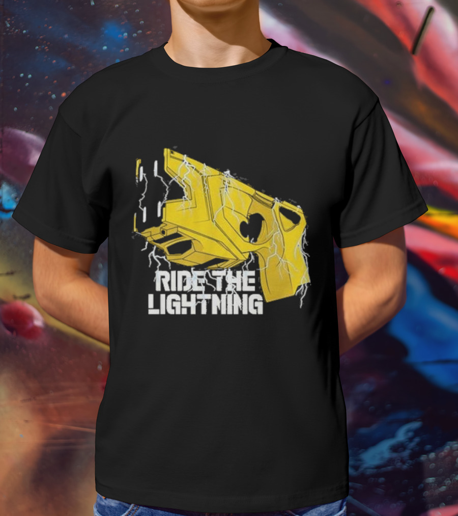 Ride The Lightning CBC Yellow Gun With Electric Bolts T-Shirt