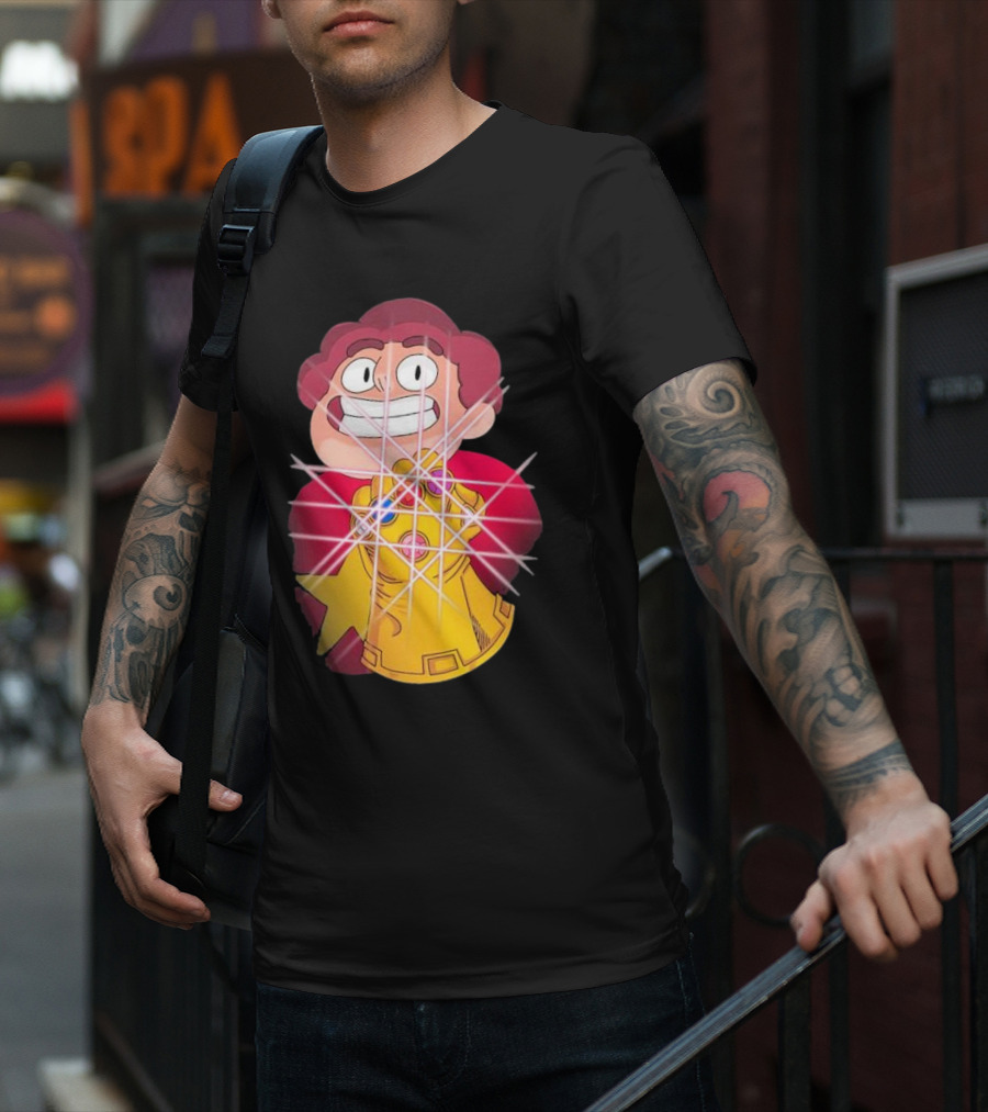 Steven Universe Wearing Infinity Gauntlet With Gems T-Shirt