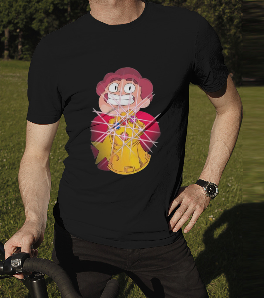 Steven Universe Wearing Infinity Gauntlet With Gems T-Shirt