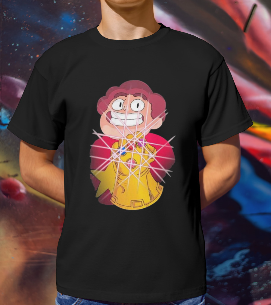 Steven Universe Wearing Infinity Gauntlet With Gems T-Shirt