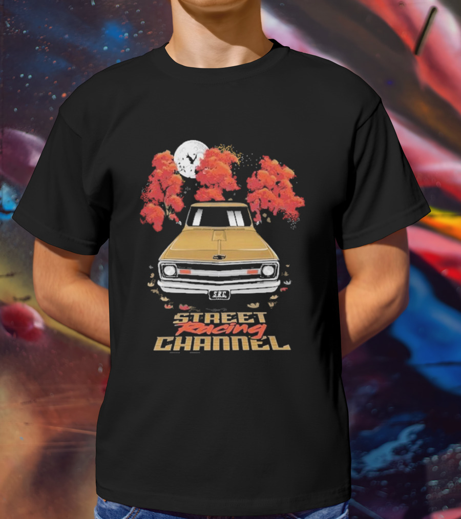 Street Racing Channel Fall Classic Car Autumn Moon T-Shirt