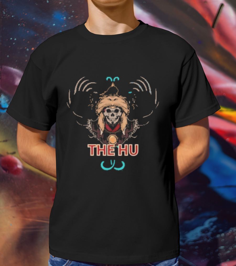 The Hu Skull Design With Mongolian Headdress And Text T-Shirt