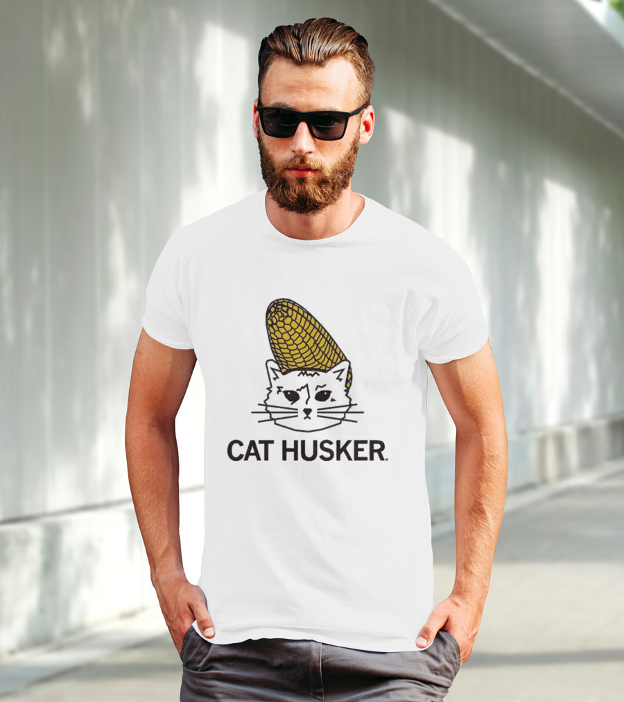 Cat Husker Corn Cat Heavyweight T-Shirt