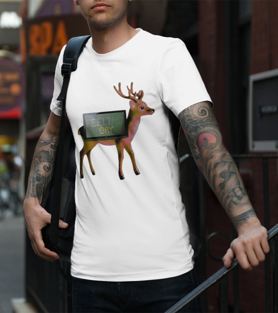 Jean Pierre Feeling Gay Deer With TV Screen T-Shirt
