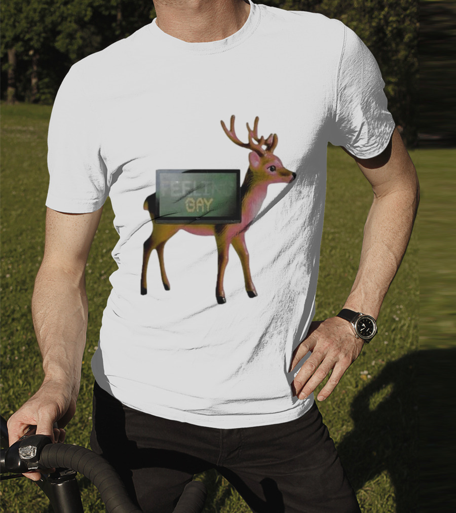 Jean Pierre Feeling Gay Deer With TV Screen T-Shirt