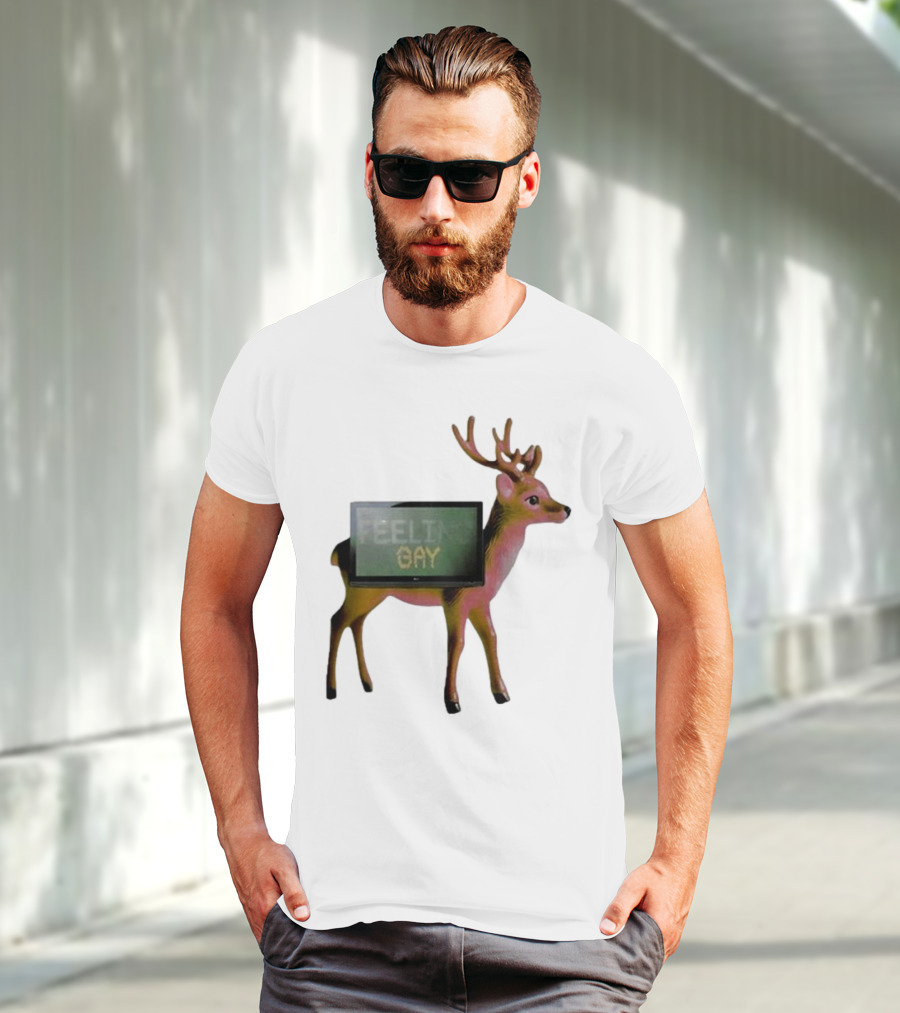 Jean Pierre Feeling Gay Deer With TV Screen T-Shirt