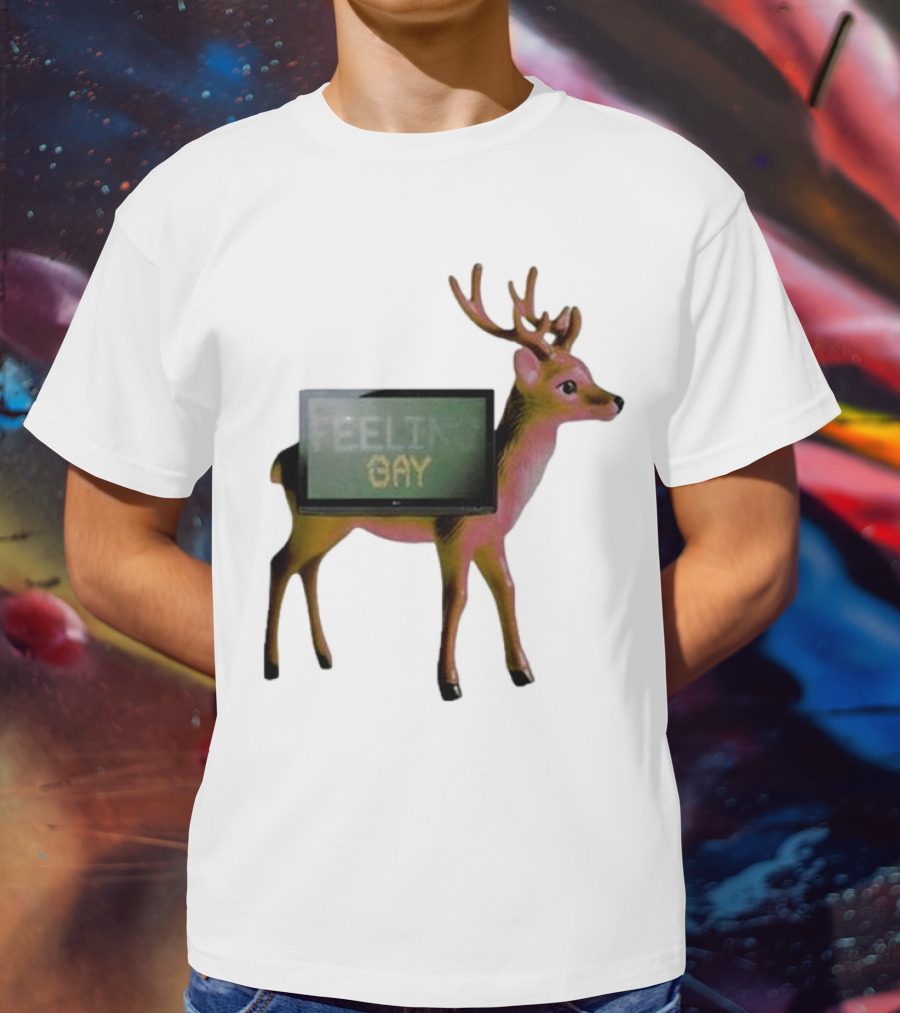 Jean Pierre Feeling Gay Deer With TV Screen T-Shirt