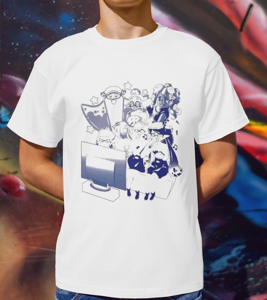 Karaoke Night Coinbox Splatoon Characters Gaming Party T-Shirt
