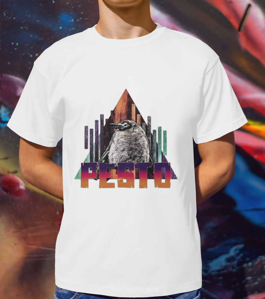 Pesto Penguin Retro Triangle Vibe T-Shirt