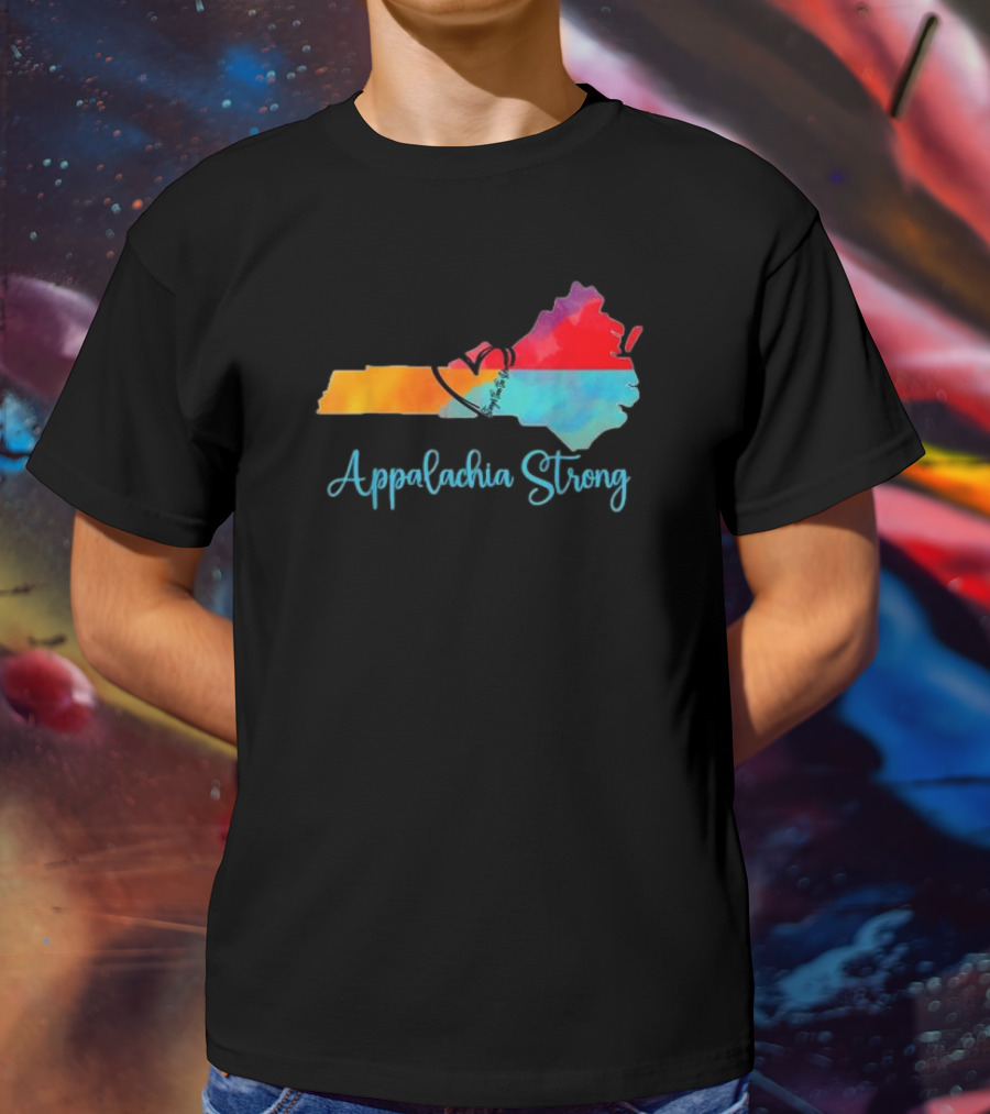 Appalachia Strong Heart Shape North Carolina Virginia Map T-Shirt