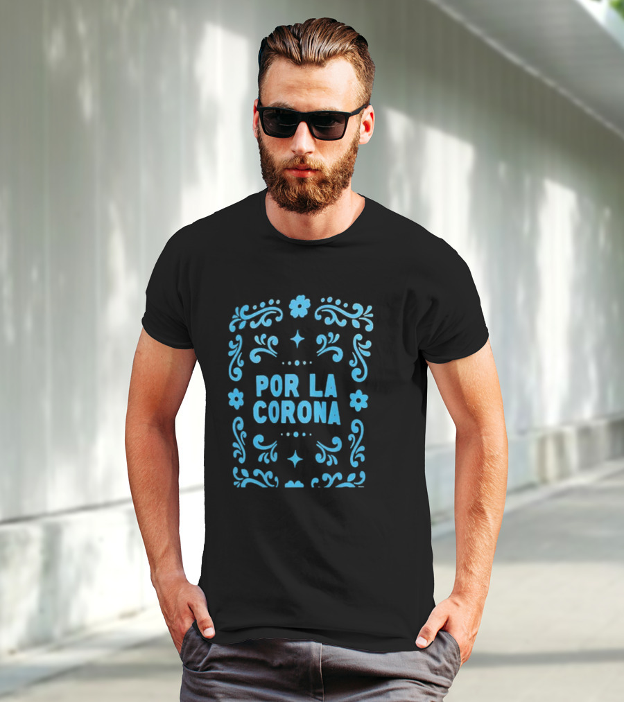 Charlotte FC Por La Corona Floral Blue Decorative T-Shirt