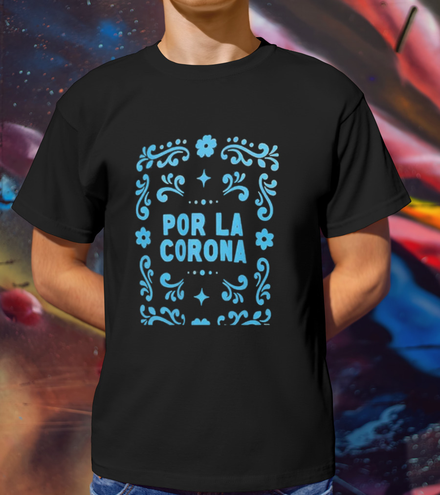 Charlotte FC Por La Corona Floral Blue Decorative T-Shirt