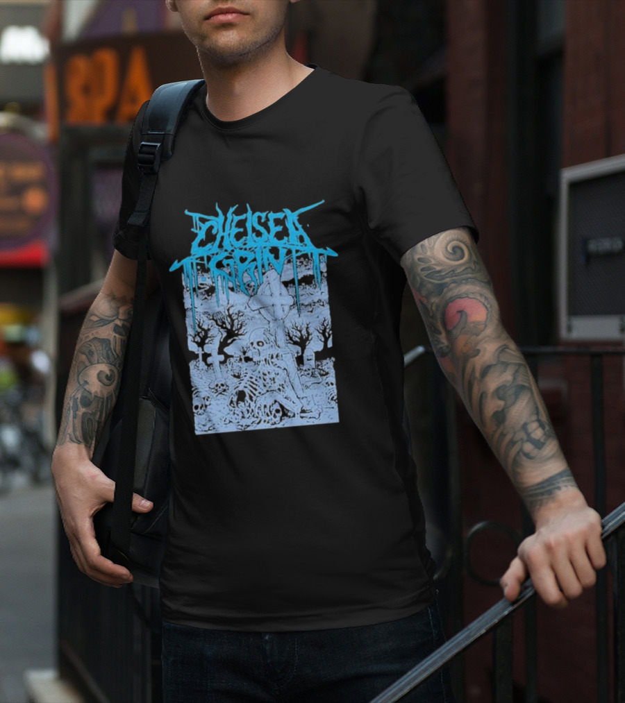 Chelsea Grin Skeleton Cemetery Scene T-Shirt